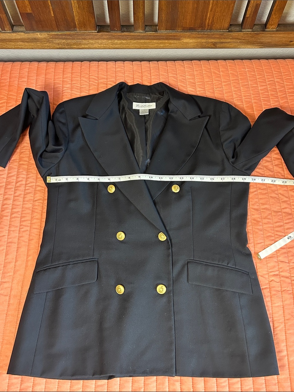 Vintage Brooks Brothers Preppy Wool double breasted blazer Navy women’s 12 - Picture 11 of 16